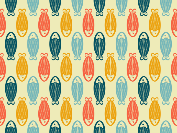 1950s Atomic Cats Pattern #3 Fabric - Tan