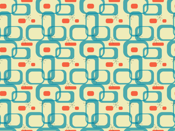 1950s Atomic Pattern #9 Fabric - Tan