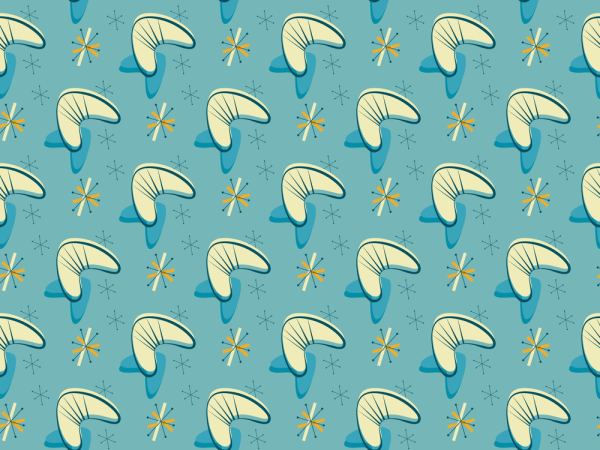 1950s Atomic Pattern #8 Fabric - Blue