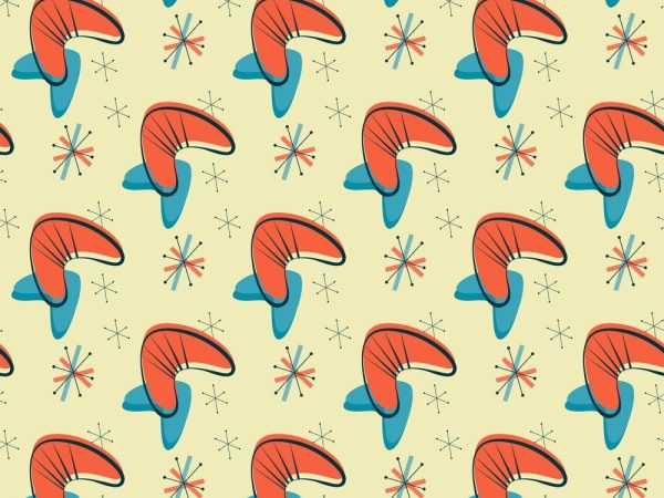 1950s Atomic Pattern #8 Fabric - Tan