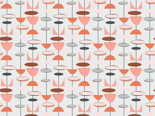 1950s Atomic Pattern #5 Fabric - Light Blue