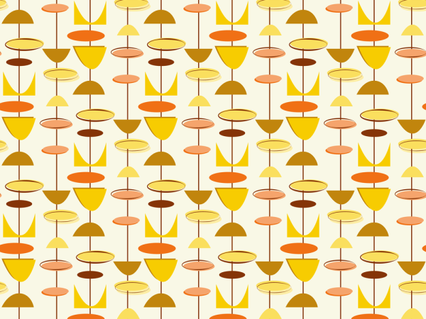 1950s Atomic Pattern #5 Fabric - Yellow