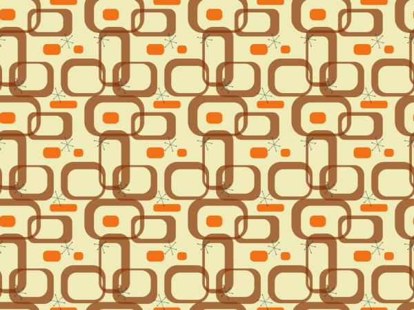 1950s Atomic Pattern #9 Fabric - Brown