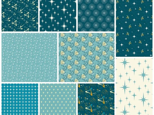 1950s Atomic Starbursts Fat Quarter Bundle - 10 Pieces