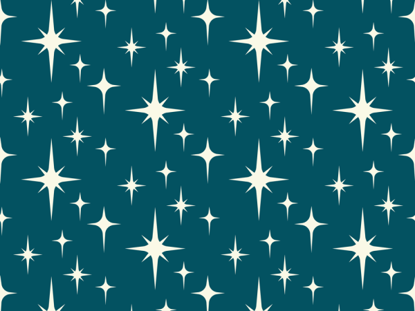 1950s Atomic Starbursts Pattern #4 Fabric - Blue