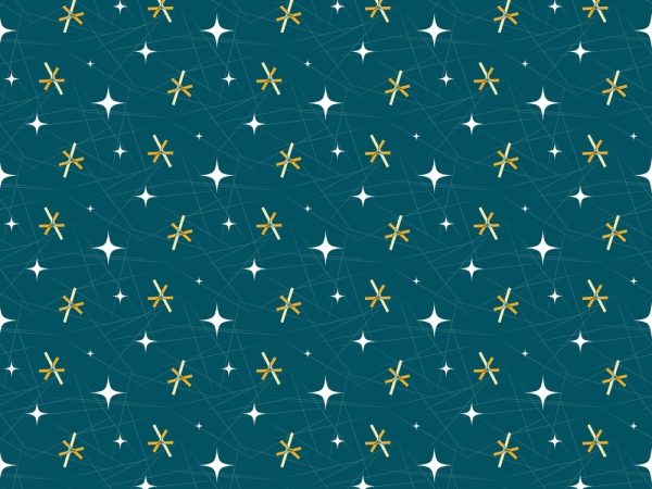 1950s Atomic Starbursts Pattern #1 Fabric - Blue