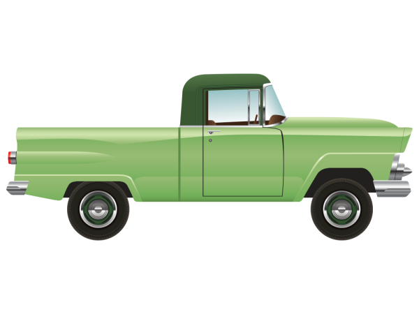 1950's Green Truck Fabric Panel