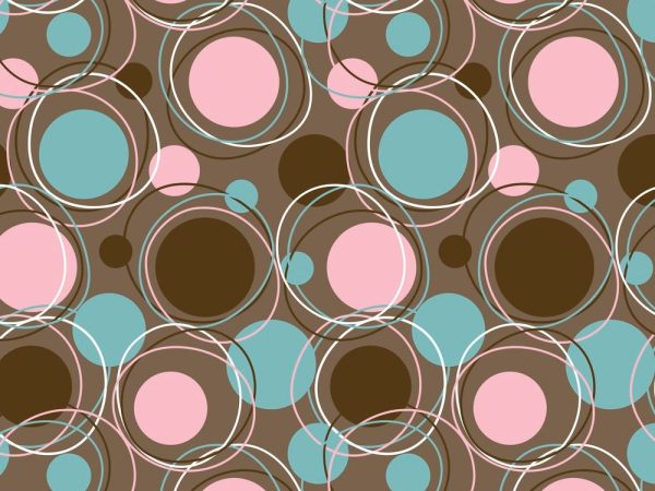 1950s Orbits Fabric - Pink/Brown