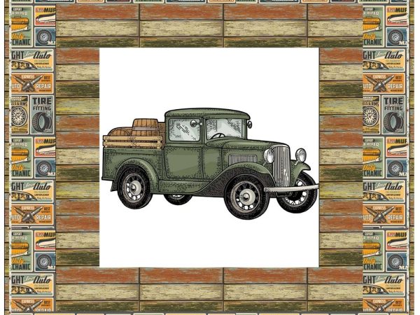 1930's Pickup Truck Poster Wall Hanging 42 x 42