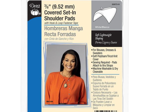 3/8 Covered Set-In Shoulder Pads - White