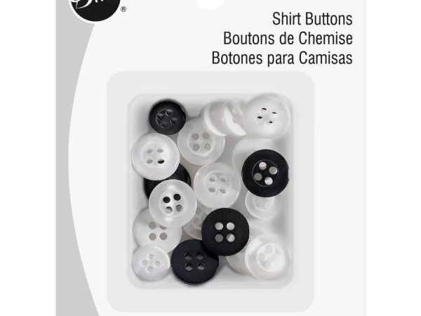 Dritz, Assorted Shirt Buttons (20pc) - 9mm & 11mm