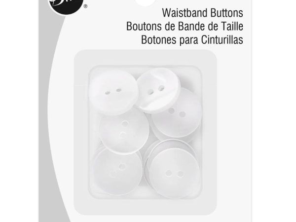 Dritz, White Pearl Waistband Buttons (15pc) - 17mm