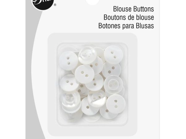 Dritz, White Pearl Blouse Buttons (20pc) - 11mm