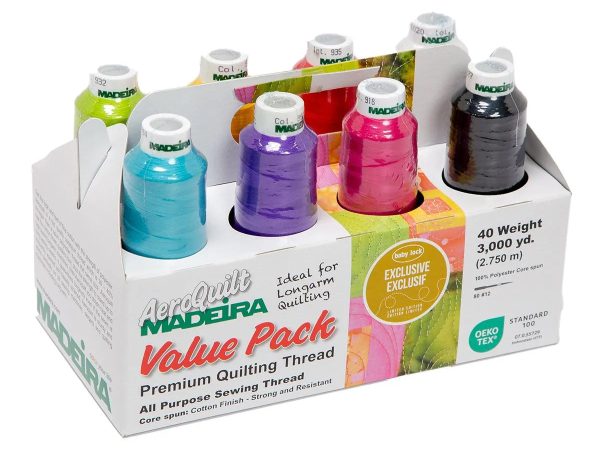 Madeira Aeroquilt Jewel Tone 8 Cone Value Pack, 3000yds, 40wt