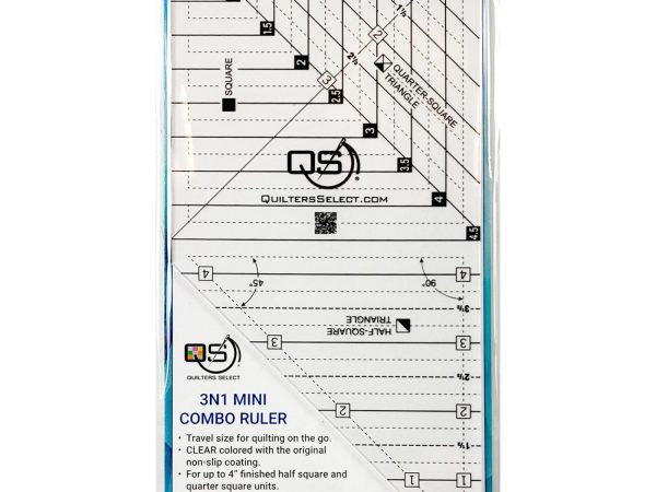 Quilters Select Crystal Clear Mini 3-In-1 Combo Ruler