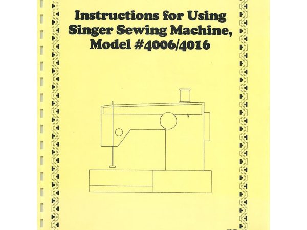 Singer 4016 Instruction Manual
