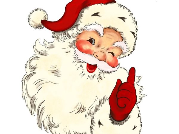 Vintage Santa Claus #3 Fabric Panel
