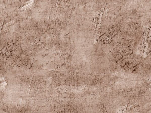 Vintage Script Fabric - Reddish Brown