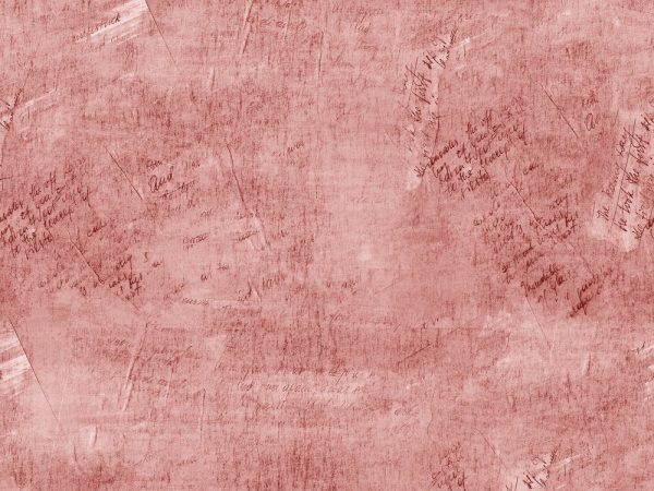 Vintage Script Fabric - Red Rampage