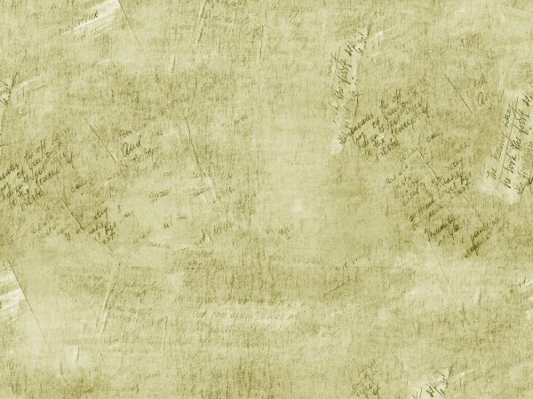Vintage Script Fabric - Golden Avocado
