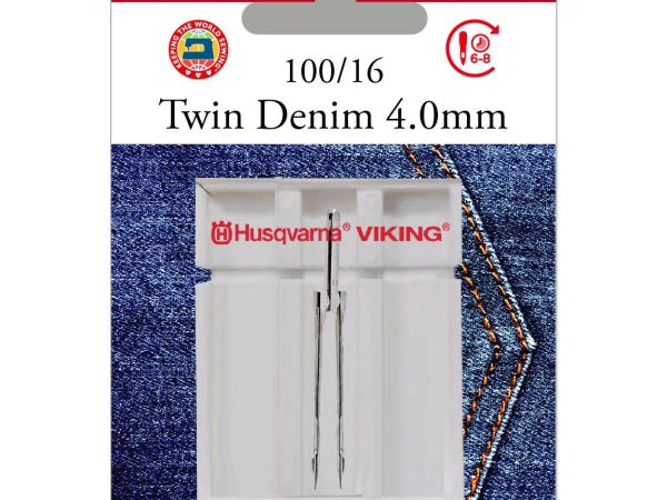 Viking Twin Denim Needle, 4.0mm - 100/16
