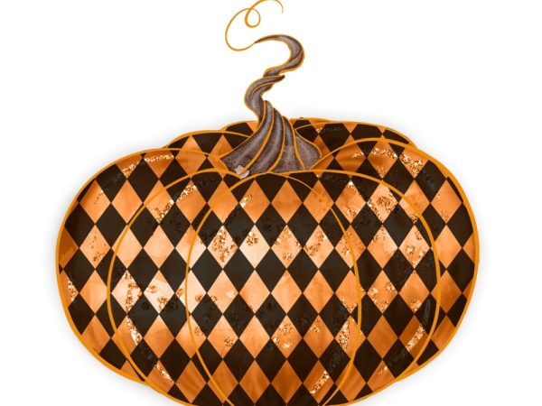 Vintage Trick or Treat Pumpkin Orange Fabric Panel