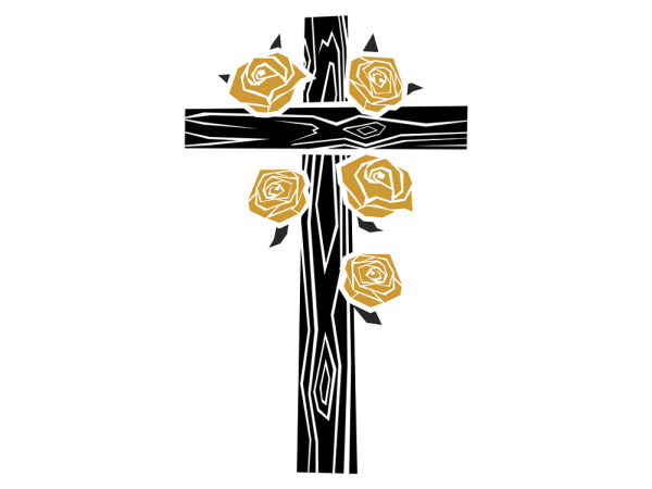 Wooden Cross Fabric Panel - Black
