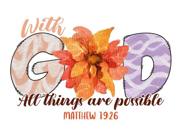 With God All Things Are Possible Fabric Panel