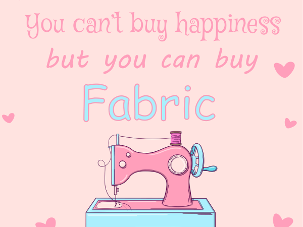 You Can't Buy Happiness Fabric Panel - Pink