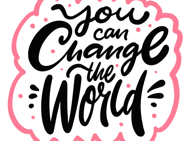 You Can Change the World Fabric Panel - White