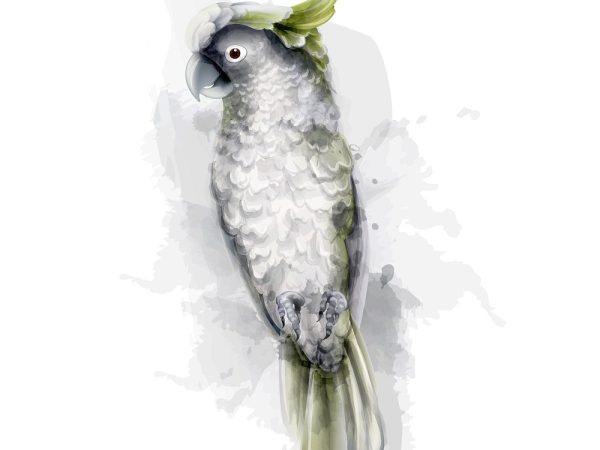 Yellow-Crested Parrot Fabric Panel