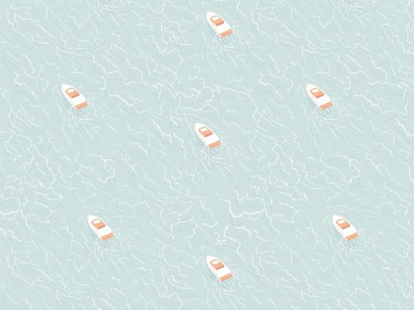 Yachts Sailing The Open Sea Fabric