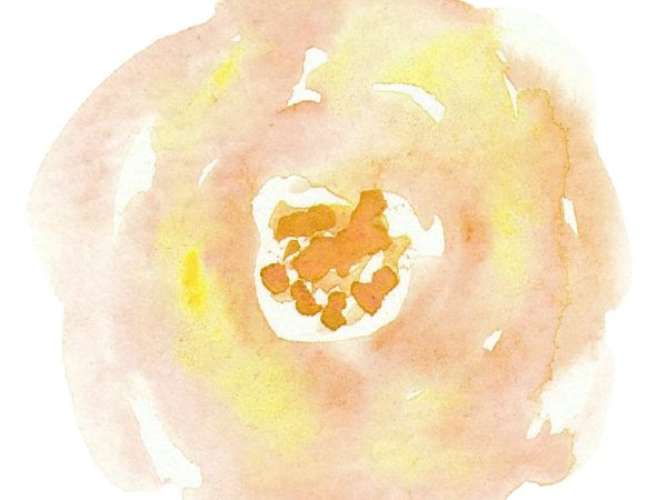 Yellow Watercolor Carnation Wild Flower Fabric Panel