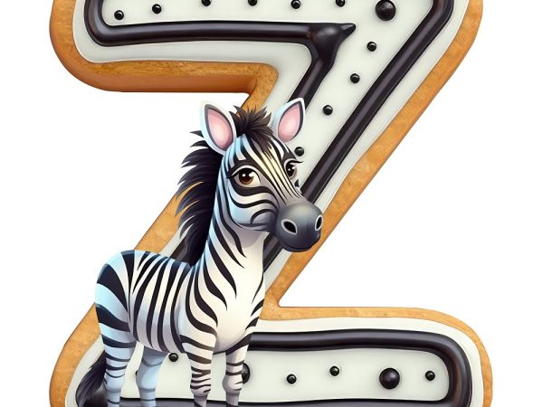 Z Zebra Cookie Fabric Panel